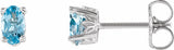 14K White Gold Natural Aquamarine Earrings