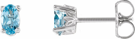 14K White Gold Natural Aquamarine Earrings