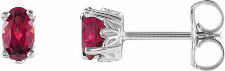14K White Gold Natural Mozambique Garnet Earrings