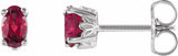 14K White Gold Natural Mozambique Garnet Earrings