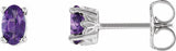 14K White Gold Natural Amethyst Earrings