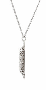 Sterling Silver 36x9 mm Mezuzah 18" Necklace with Parchment