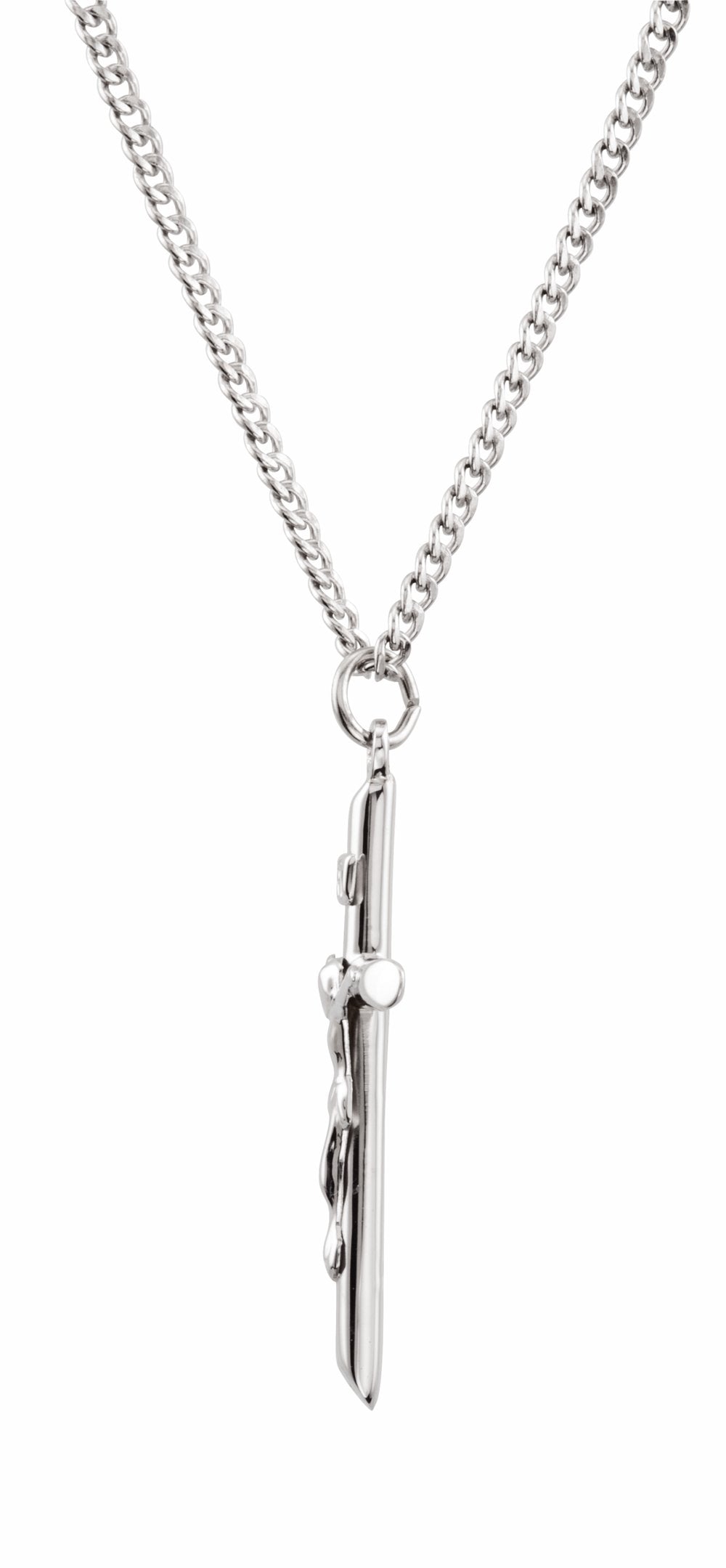 Sterling Silver Crucifix 24" Necklace