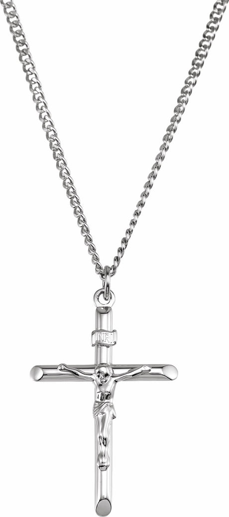 Sterling Silver Crucifix 24" Necklace