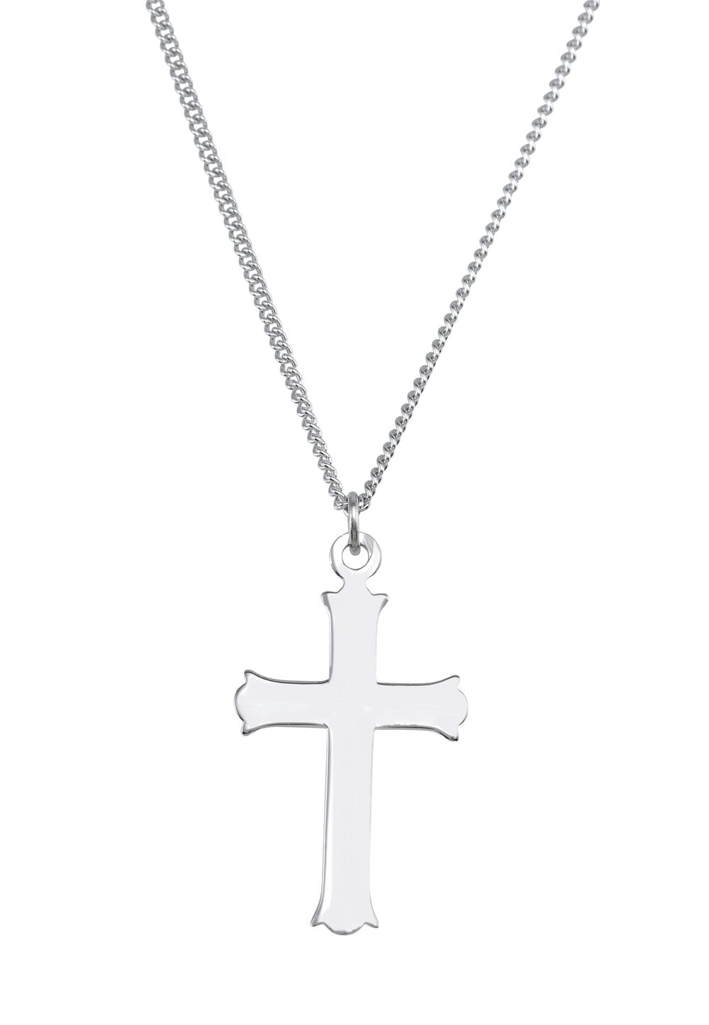 Sterling Silver 27x18 mm Cross 18" Necklace