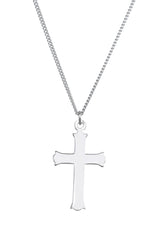 Sterling Silver 27x18 mm Cross 18" Necklace