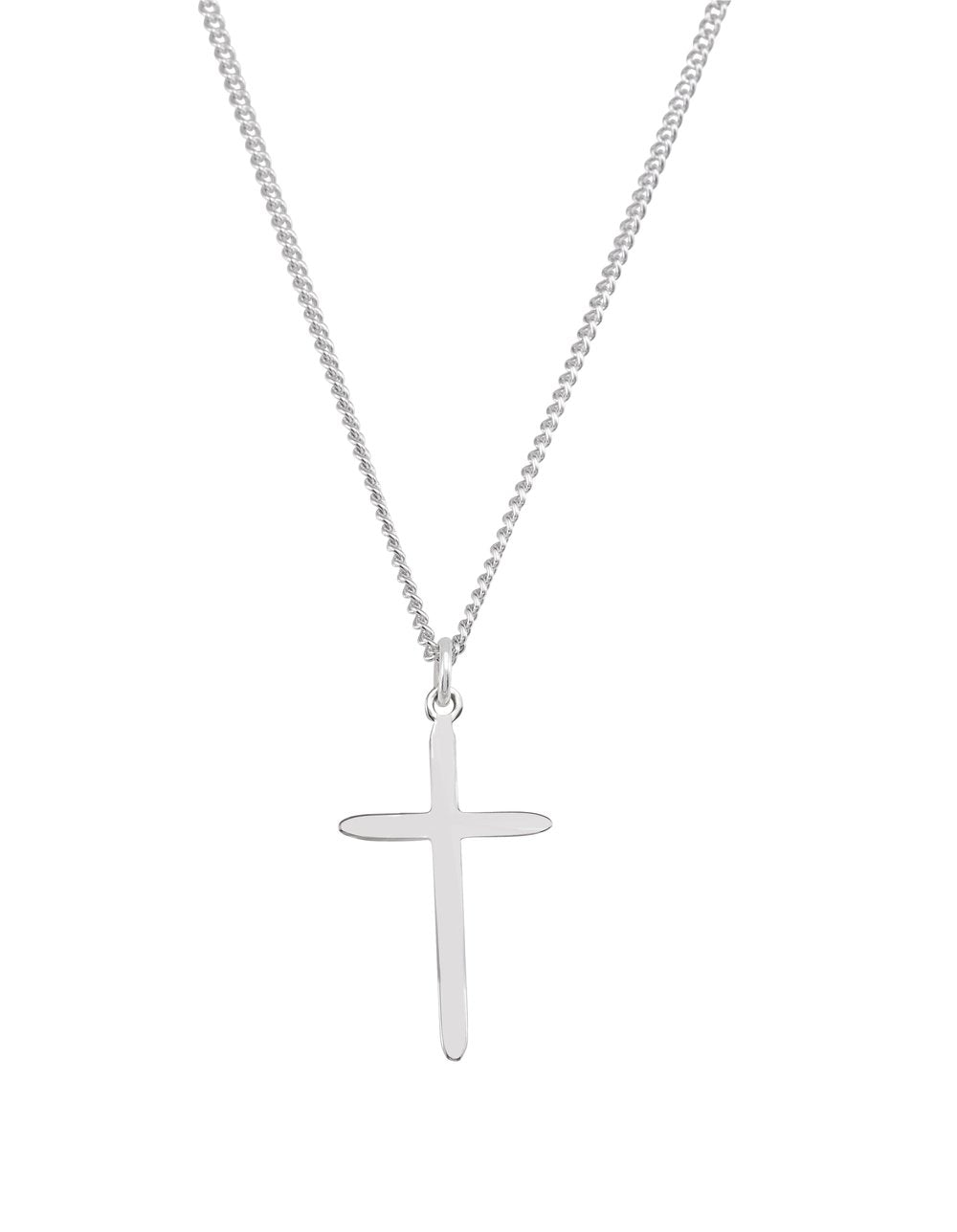 Sterling Silver 25.7x14 mm Cross 18" Necklace 