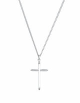 Sterling Silver 25.7x14 mm Cross 18" Necklace 