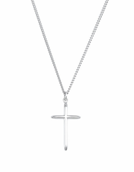 Sterling Silver 25.7x14 mm Cross 18" Necklace 