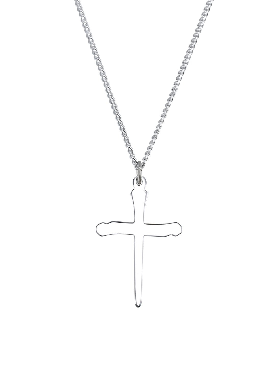 14K Yellow Gold-Plated Sterling Silver Nail Cross 24" Necklace