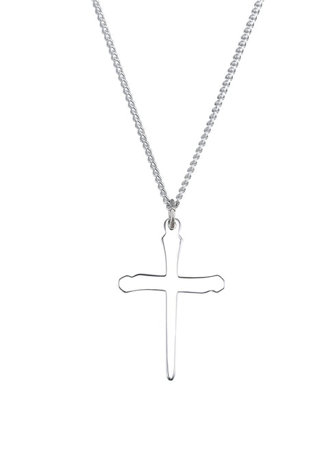 14K Yellow Gold-Plated Sterling Silver Nail Cross 24" Necklace