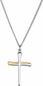 14K Yellow Gold-Plated Sterling Silver Nail Cross 24" Necklace