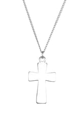 Sterling Silver Cross 24" Necklace