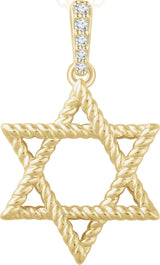 14K Yellow .025 CTW Natural Diamond Star of David Pendant