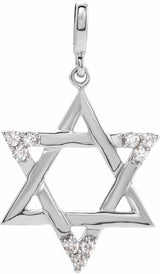 14K White Gold 1/10 CTW Natural Diamond Star of David Pendant