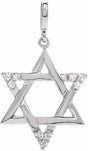 14K White Gold 1/10 CTW Natural Diamond Star of David Pendant