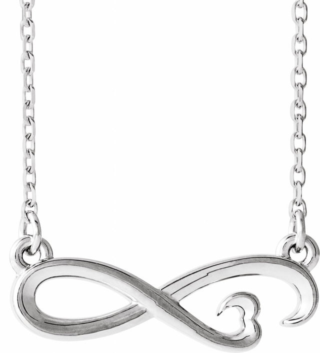 Sterling Silver Infinity-Inspired Heart 16-18" Necklace