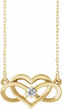 14K Yellow Gold 1/10 CTW Natural Diamond Infinity-Inspired Heart 16-18" Necklace