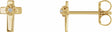 14K Yellow Gold 7x5 mm .01 CTW Natural Diamond Cross Earrings