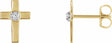 14K Yellow Gold 10x6 mm .04 CTW  Natural Diamond Cross Earrings