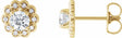 14K Yellow 5/8 CTW Natural Diamond Halo-Style Earrings  