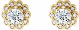 14K Yellow 5/8 CTW Natural Diamond Halo-Style Earrings