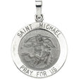 14K White Gold St. Michael Medal Pendant