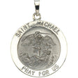 14K White Gold St. Michael Medal Pendant