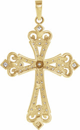 14K Yellow Gold 5/8 CTW Natural Diamond Cross Pendant