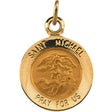 14K Yellow Gold St. Michael Medal Pendant