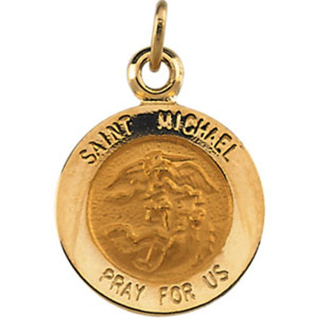 14K Yellow Gold St. Michael Medal Pendant