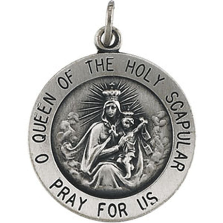 Sterling Silver 18 mm Scapular Medal  