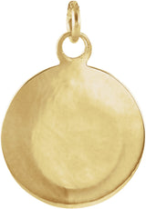 14K Yellow 15 mm Round Baptismal Medal Pendant