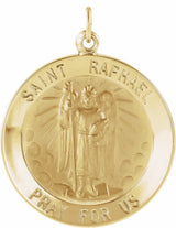 14K Yellow 22 mm Round St. Raphael Medal