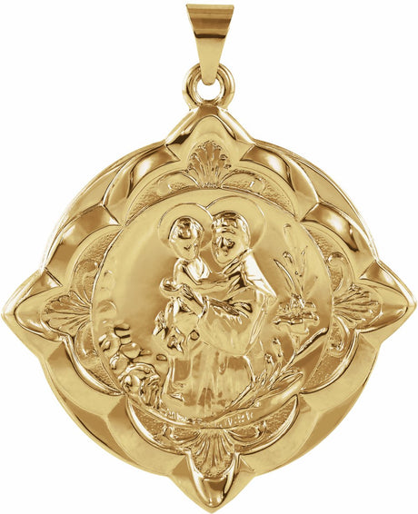 14K Yellow 31x31 mm St. Anthony of Padua Medal