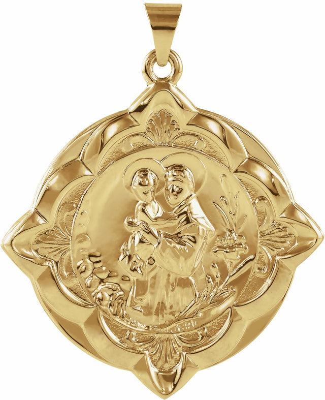14K Yellow 31x31 mm St. Anthony of Padua Medal