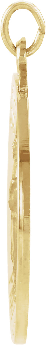 14K Yellow 12 mm Round St. Raphael Medal