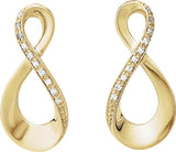 14K Yellow Gold .08 CTW Natural Diamond Infinity-Inspired Earrings