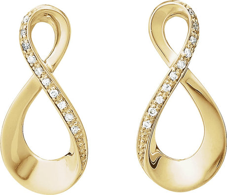 14K Yellow Gold .08 CTW Natural Diamond Infinity-Inspired Earrings