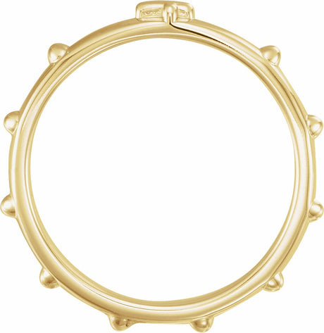 14K Yellow Gold 2.5 mm Rosary Ring Size 8 