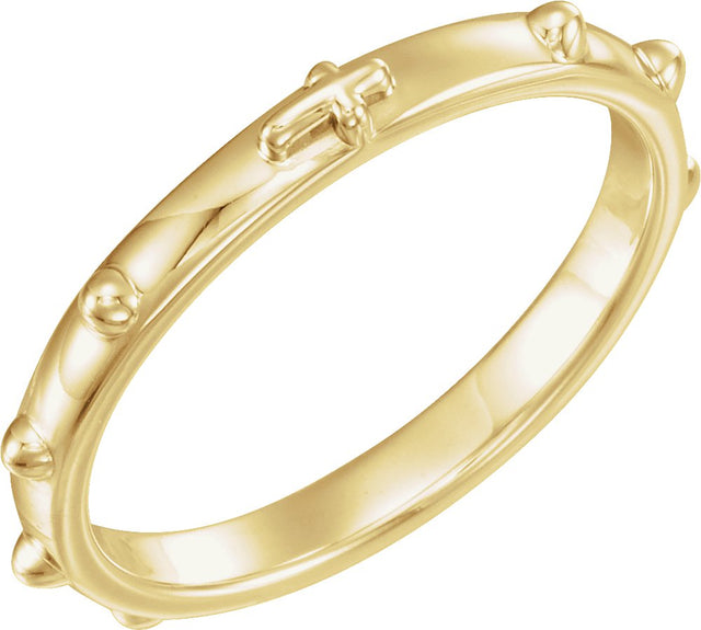 10K Yellow Gold 2.5 mm Rosary Ring Size 6 