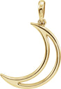 14K Yellow 25.7x4.7 mm Crescent Moon Pendant