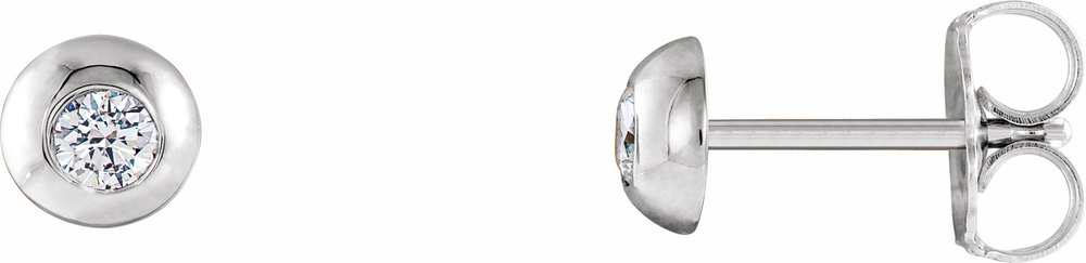 14K White Gold 1/8 CTW Lab-Grown Diamond Domed Stud Earrings