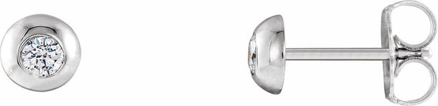 14K White Gold 1/8 CTW Lab-Grown Diamond Domed Stud Earrings