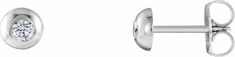 14K White Gold 1/8 CTW Lab-Grown Diamond Domed Stud Earrings
