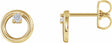 14K Yellow Gold .06 CTW Natural Diamond Circle Earrings