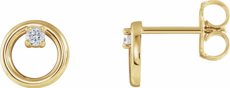 14K Yellow Gold .06 CTW Natural Diamond Circle Earrings