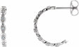 14K White .04 CTW Natural Diamond Hoop Earrings