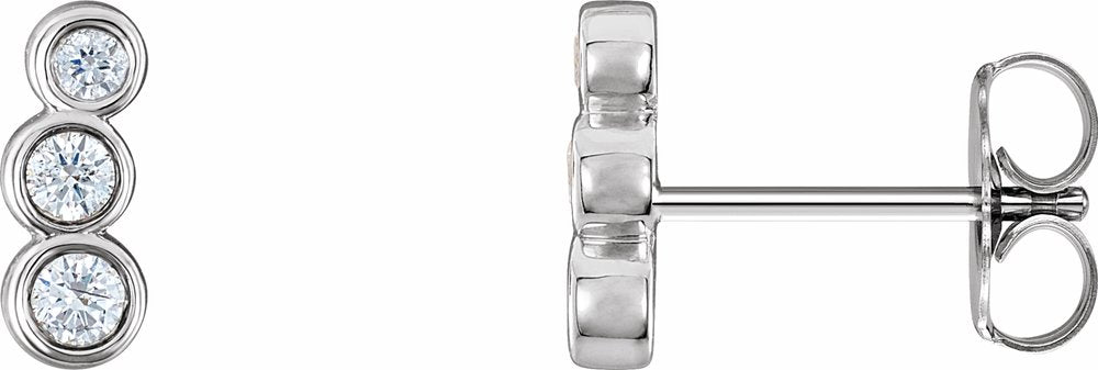 14K White Gold 1/8 CTW Natural Diamond Petite Ear Climbers