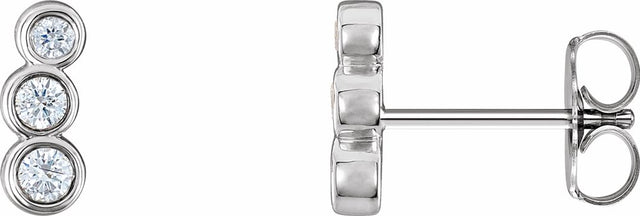 14K White Gold 1/8 CTW Natural Diamond Petite Ear Climbers